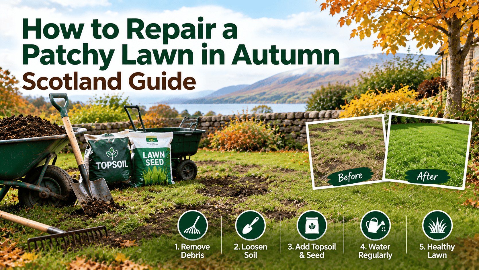 how to repair a patchy lawn