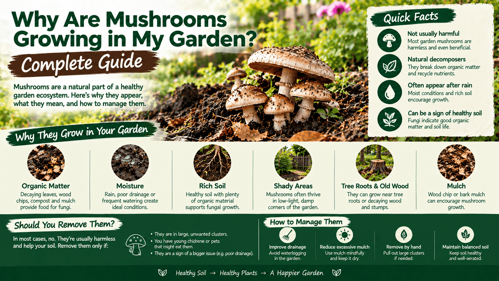 mushrooms growing in garden