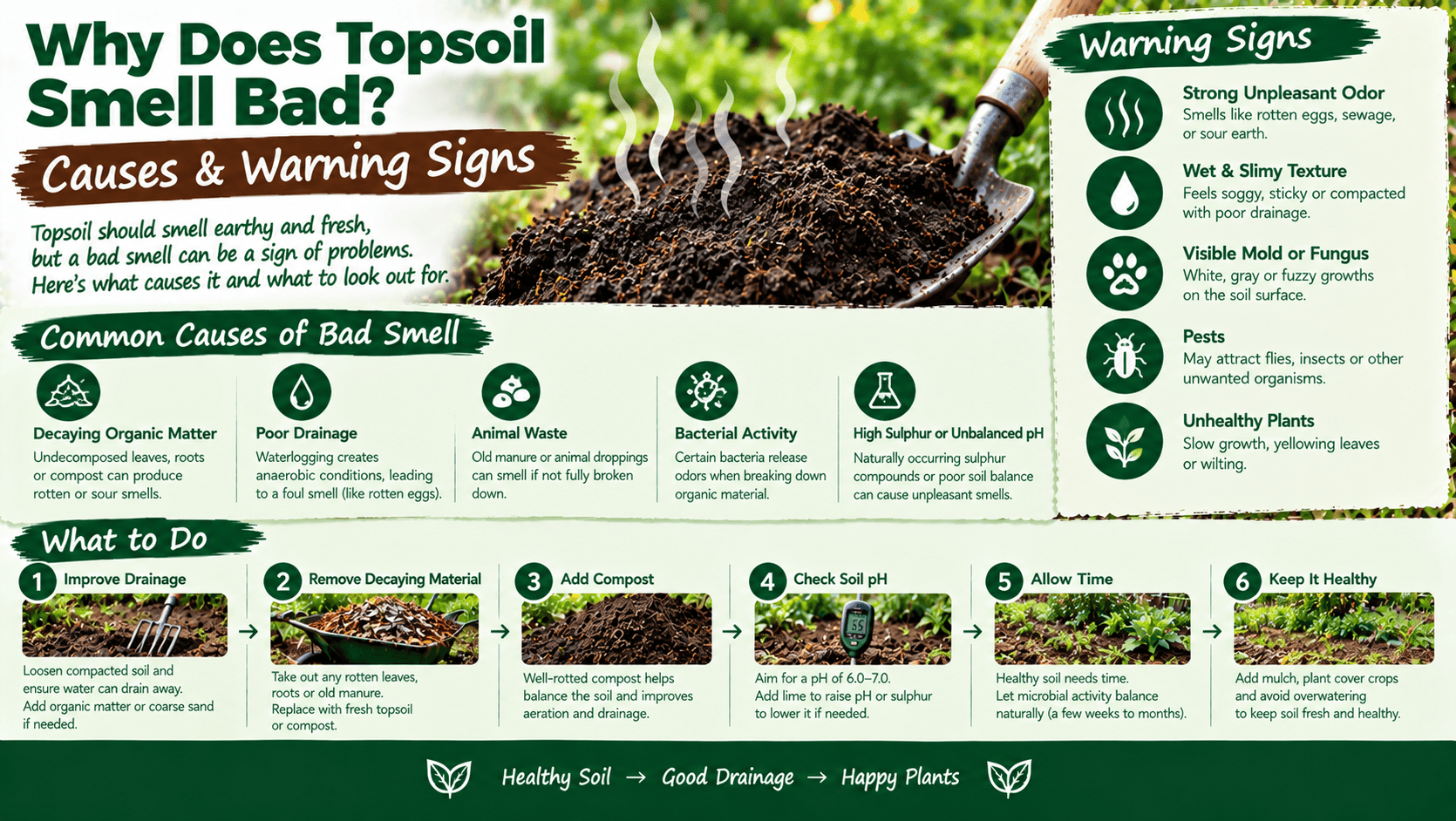 why does topsoil smell bad