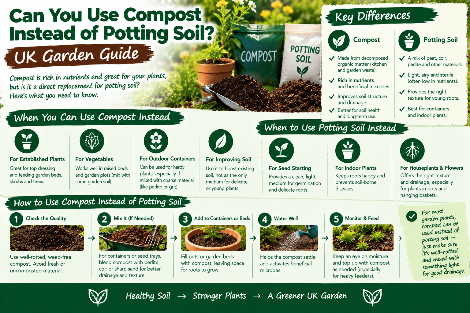 can you use compost instead of potting soil