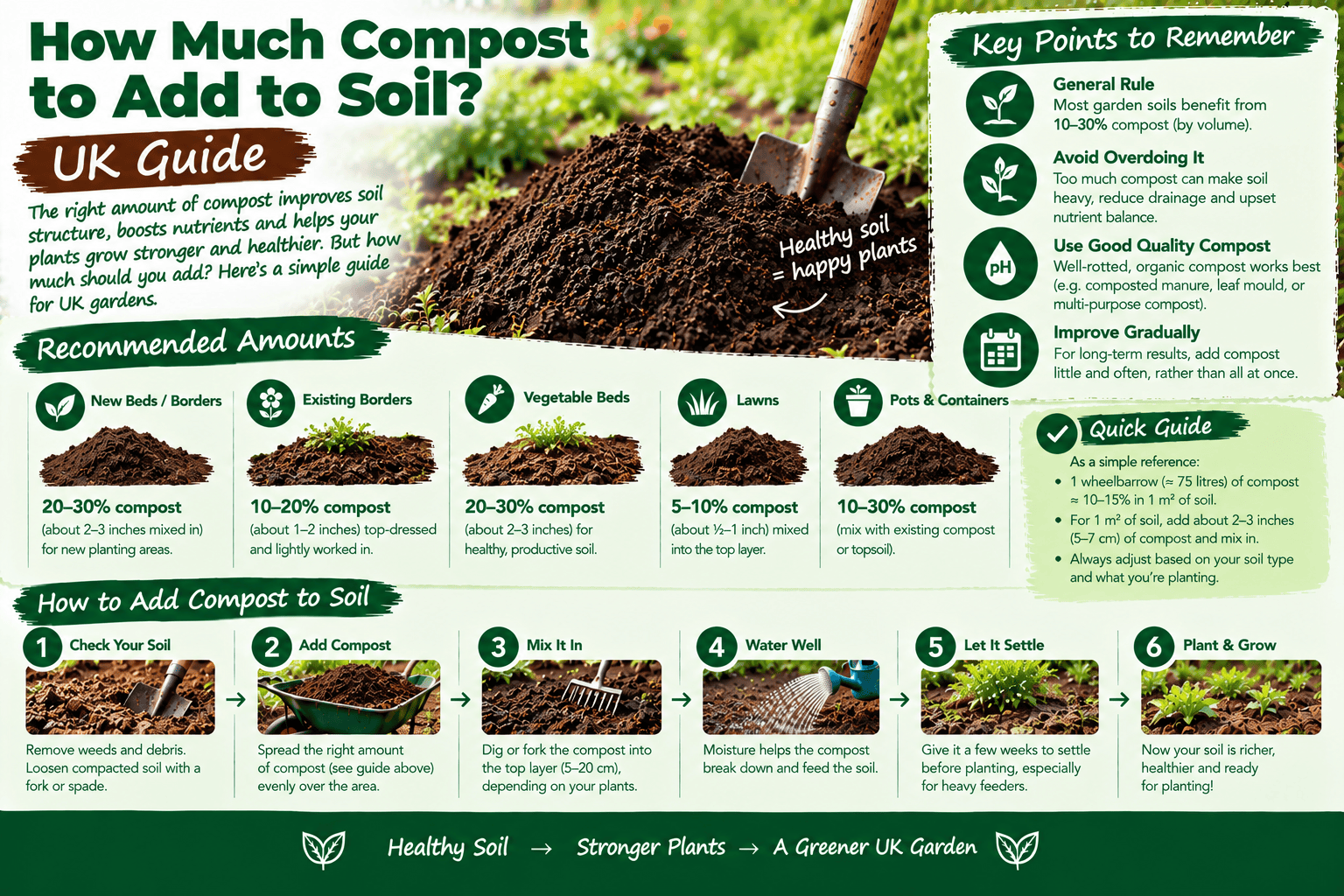 how much compost to add to soil