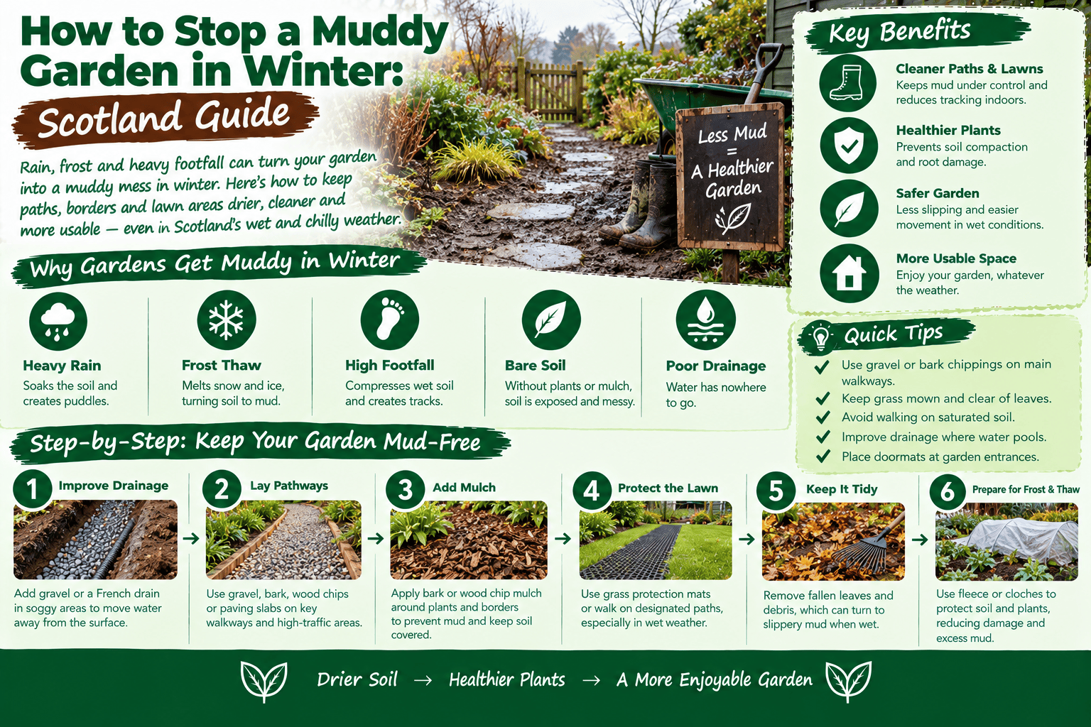 how to stop garden getting muddy